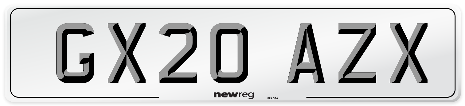 GX20 AZX Number Plate from New Reg